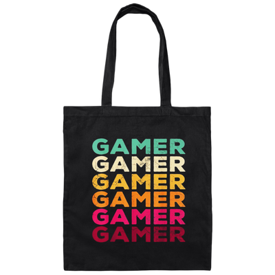 Gamer Vintage Retro 70s 80s Style Video Game Canvas Tote Bag