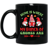 Home Is Where My Bunch Of Gnome Are, Merry Christmas Black Mug