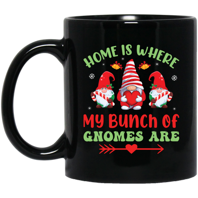 Home Is Where My Bunch Of Gnome Are, Merry Christmas Black Mug