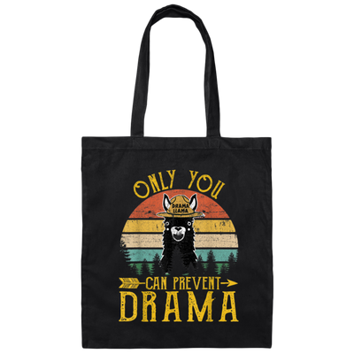 Vintage Only You Can Prevent Drama Llama Camping Canvas Tote Bag