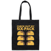 Retro Check Out My Six Pack, Funny Tacos Gift Idea Canvas Tote Bag