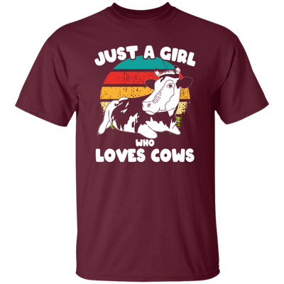 Cow Retro, Just A Girl Who Loves Cows, Scottish Highland Unisex T-Shirt