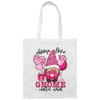 Choose Love, Gnome Matter What, Pink Gnome Canvas Tote Bag