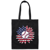 American Baseball, Sunflower Baseball, Leopard Sunflower-3 Canvas Tote Bag