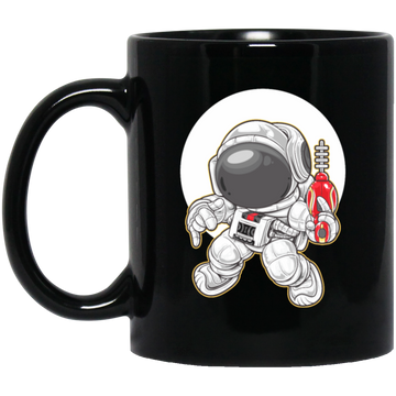 Cartoon Astronaut, Space Ranger Dance, Love Dance, Dance In Spaces Black Mug