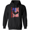 Chicken Silhouette, American Chicken, American Flag Pullover Hoodie