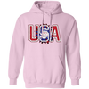 USA Flag, American Sunflower, Retro American Flower Pullover Hoodie