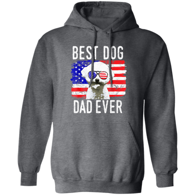 American Flag, Best Dog Dad Ever, Cute Dog, Love American Dog Pullover Hoodie