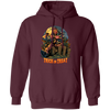 Trick Or Treat, Man Hold Axe, Halloween Night Pullover Hoodie