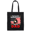 Father's Day Gift, My Baseball Player Calls Me Dad, Baseball Dad Canvas Tote Bag