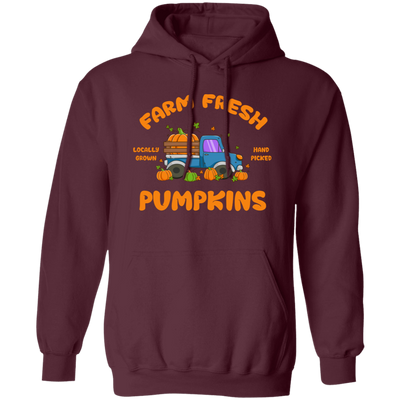 Farm Fresh Pumpkins, Love Thanksgiving, Fall Season, Vegetable Truck Pullover Hoodie