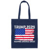 Trump 2024 Keeping America Great, Love Trump, Love America Flag Canvas Tote Bag