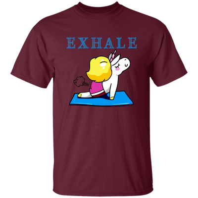 Exhale Unicorn Yoga, Please Exhale, Funny Yoga, Cute Unicorn Do Yoga Unisex T-Shirt