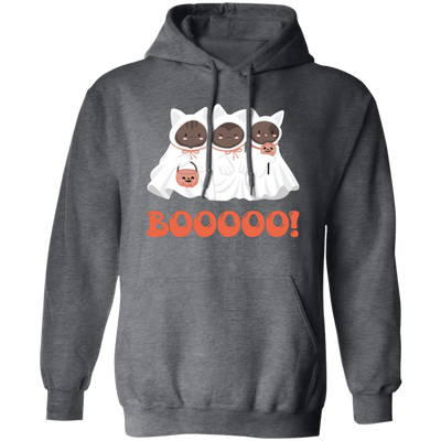 Boo Cat, Cute Boo, Cute Cat, Happy Cat, Happy Halloween Pullover Hoodie