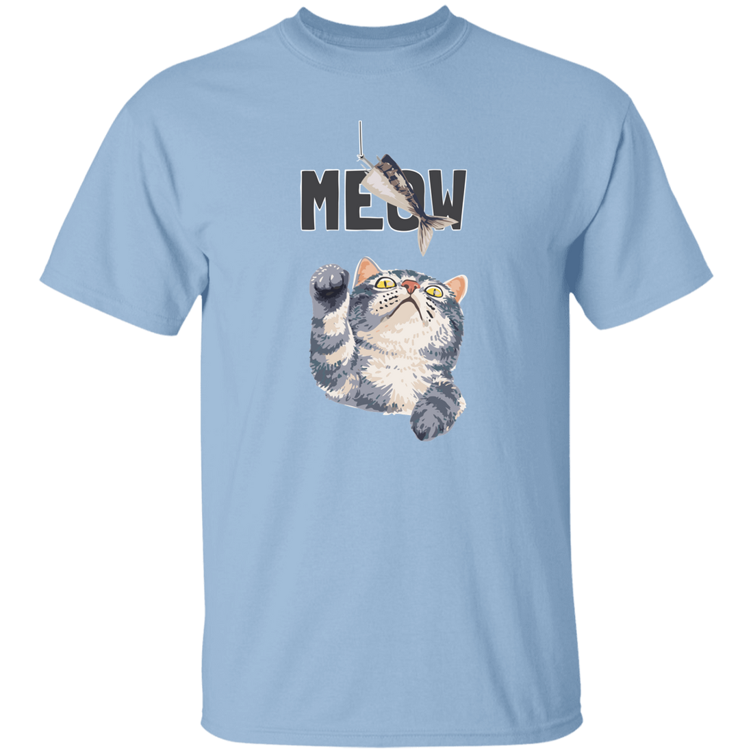 Cute Meow, Cute Stupid Cat, Cat Catch Fishing Rod Unisex T-Shirt