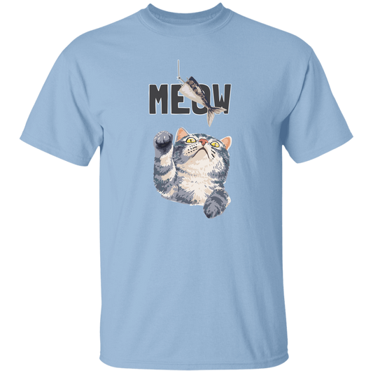 Cute Meow, Cute Stupid Cat, Cat Catch Fishing Rod Unisex T-Shirt