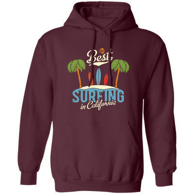 Best Surfing In California, Love Beach, California Vacation Pullover Hoodie