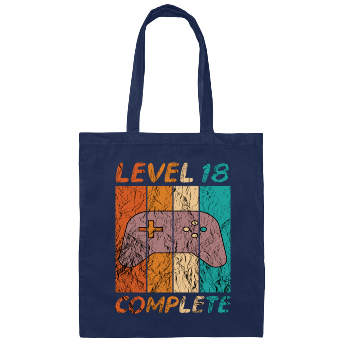 Level 18 Complete, 18th Birthday Gift, Eighteen Gamers, 18 Level Best Gift Canvas Tote Bag