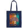 Level 18 Complete, 18th Birthday Gift, Eighteen Gamers, 18 Level Best Gift Canvas Tote Bag