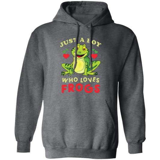 Just A Boy Who Love Frogs, I Love Frog, Funny Frog Pullover Hoodie