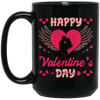 Happy Valentine's Day, Heart Swings, Pink Valentine Black Mug
