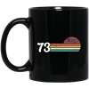 Vintage Gift For 73, 1973 Vintage Birthday, Retro Sunset 1973 Gift Black Mug