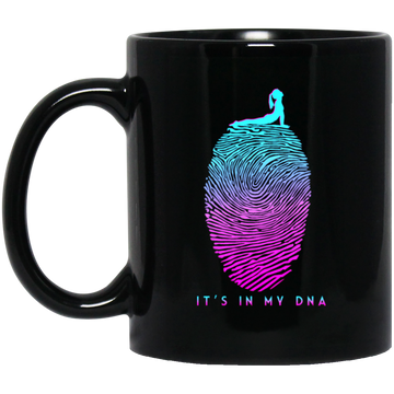 Cute Yoga Gift, Yoga Fingerprint In My DNA Cobra, Lovely Girl Do Yoga Black Mug