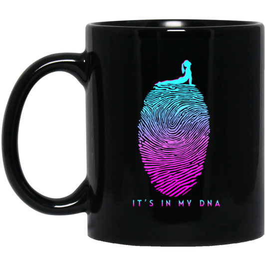 Cute Yoga Gift, Yoga Fingerprint In My DNA Cobra, Lovely Girl Do Yoga Black Mug