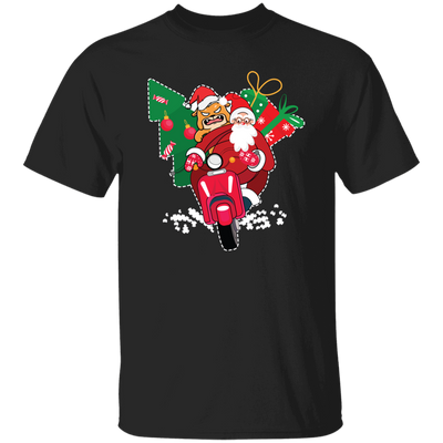 Santa With Angry Dog, Santa Ride Motorbike, Love Christmas, Merry Christmas, Trendy Christmas Unisex T-Shirt