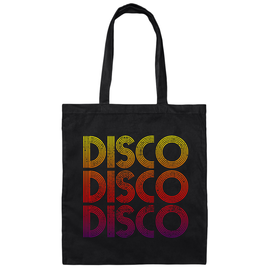 Disco Retro Vintage T-Shirt, Disco For Old School And Anyone Who Loves To Dance Canvas Tote Bag