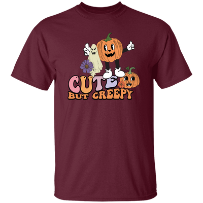 Cute But Creepy, Pumpkin And Ghost, Creepy Pumpkin Unisex T-Shirt