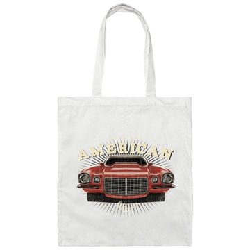 Muscle Car Vintage Red Classic Chevrolet Camaro Canvas Tote Bag