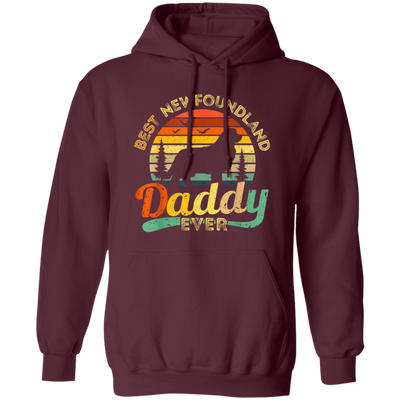 Newfoundland, Dad Love Gift, Best Daddy Dog Ever, Retro Love Dog Gift Pullover Hoodie