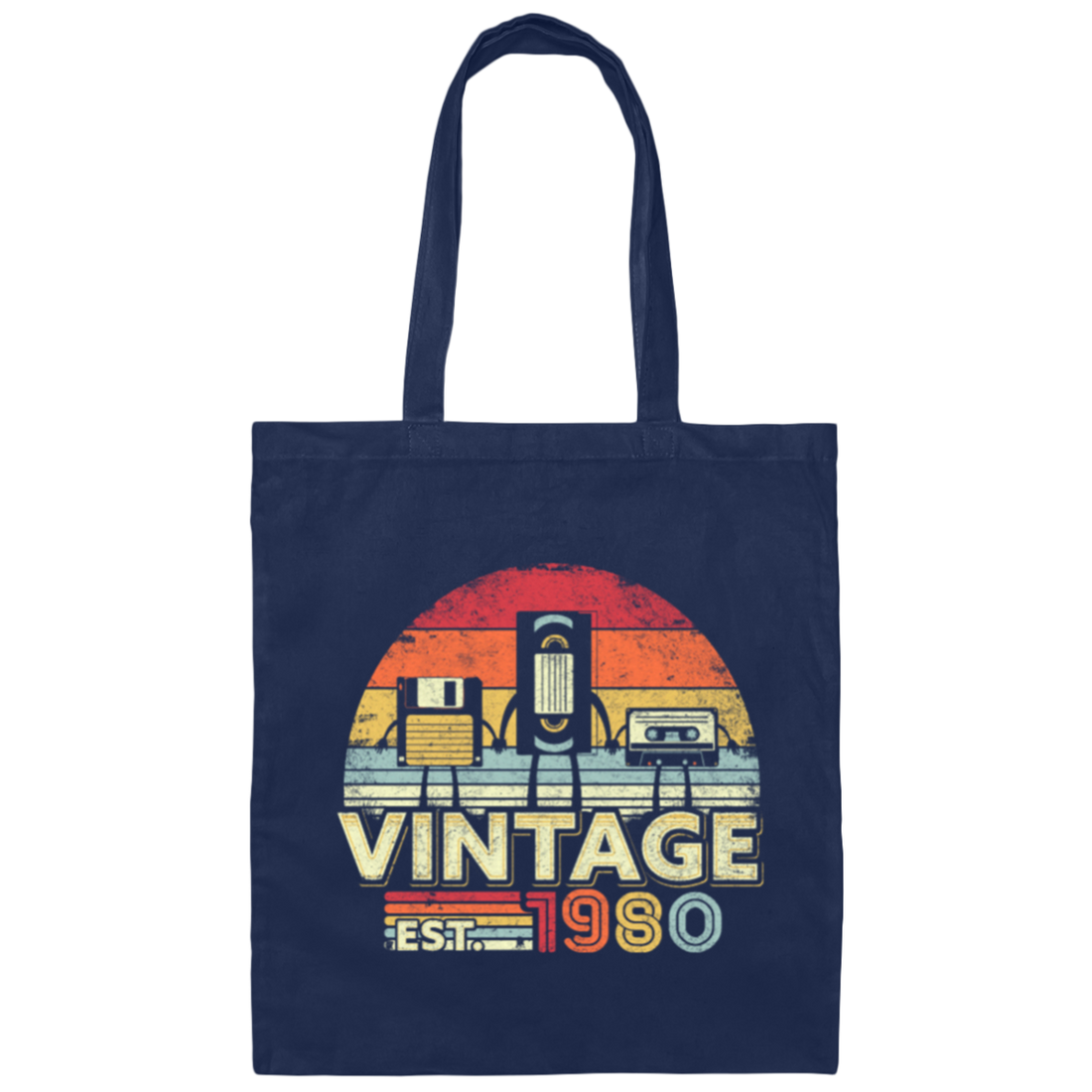 1980 Vintage Birthday Gift Cassette Lover Gift Canvas Tote Bag