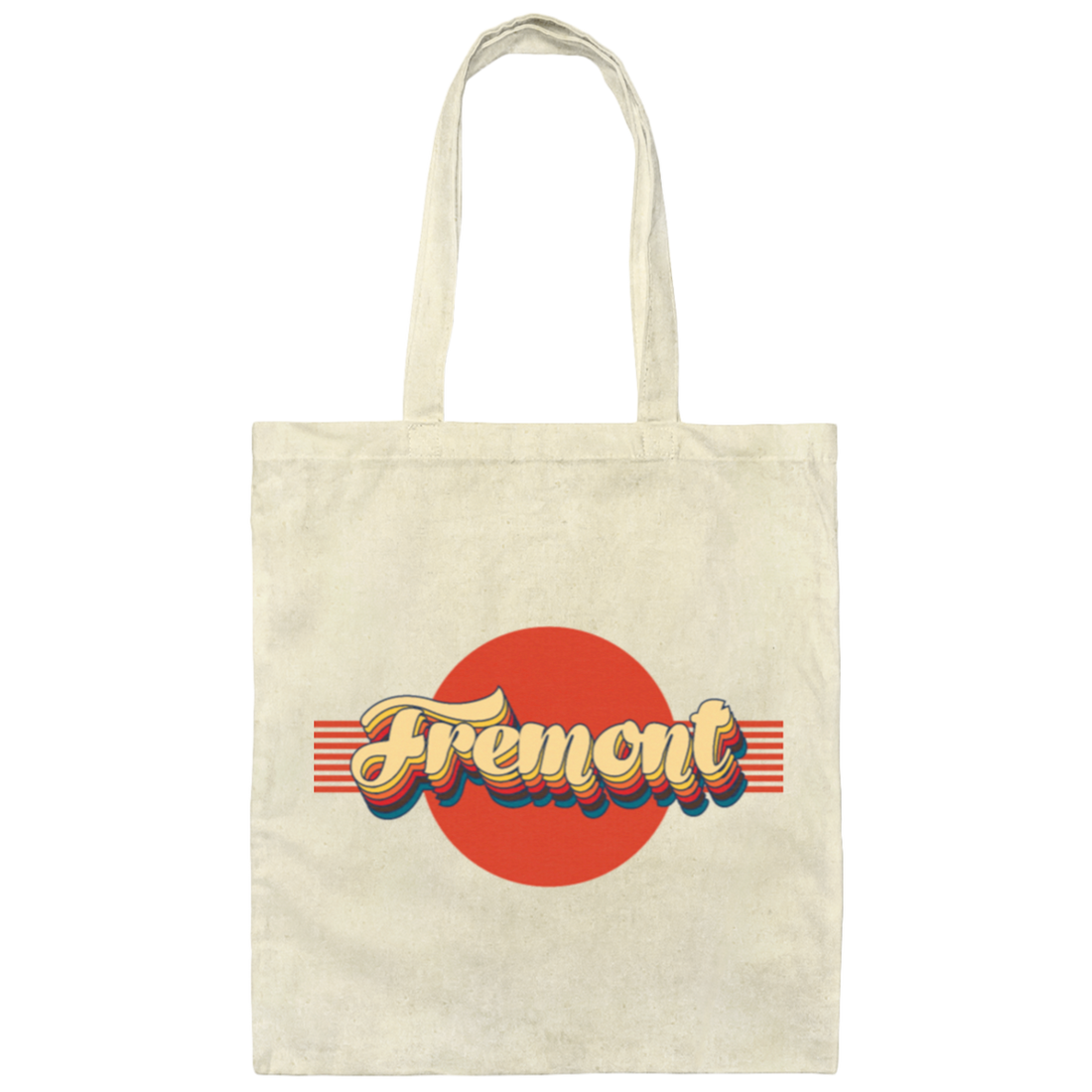 Retro Fremont California Stripes 70s Style Gift Canvas Tote Bag