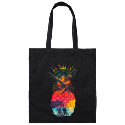 Pineapple, Vintage Summer Beach In Pineapple Canvas Tote Bag
