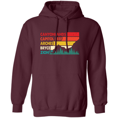 Canyonland, Capitol Reef, Arches, Bryce, Zion, National Park Pullover Hoodie