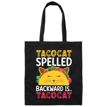 Tacocat Spelled Backward Is Tacocat, Tacocat Game, Palindrome Game Canvas Tote Bag