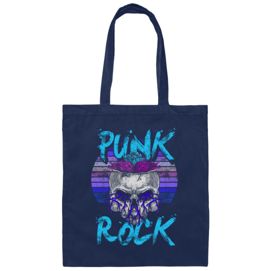 Music Rock, Skull Punks, Skeleton Lover, Punkrocker Gift, Best Rock Gift Canvas Tote Bag