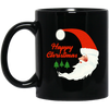 Happy Christmas, Santa In Moon, Christmas Tree, Merry Christmas, Trendy Christmas Black Mug