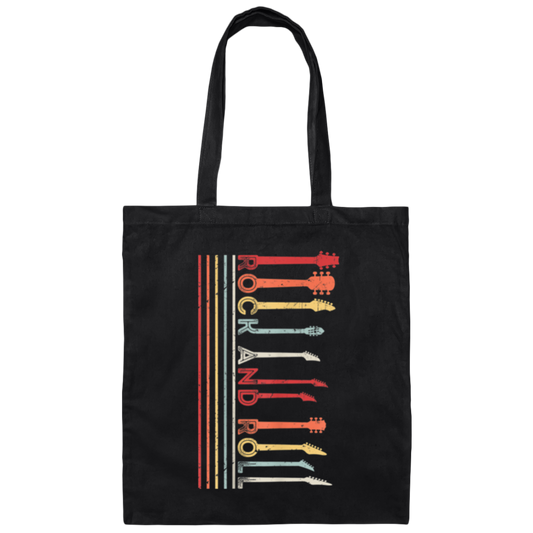 Retro Classic Rock And Roll Vintage T Shirt Concert Band Canvas Tote Bag