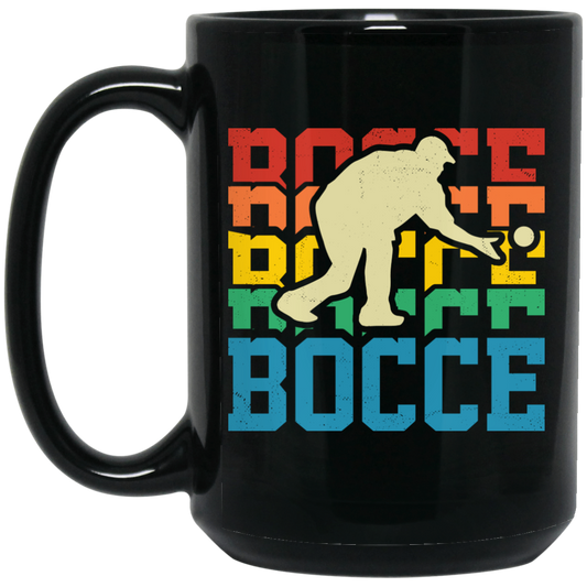 Retro Bocce, Bocce Ball, Bocci Ball, Vintage Boccie Black Mug