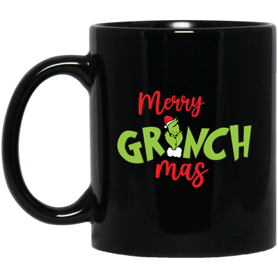 Merry Grinch-mas, Trendy Grinchmas, Grinch Christmas, Merry Christmas, Trendy Christmas Black Mug