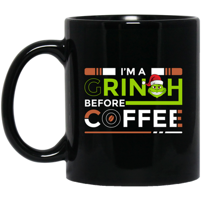 I Am A Grinch Before Coffee, Grinch Love Coffee, Trendy Halloween Black Mug