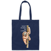 Funny Sloth Dont Hurry Be Happy Sloth Zip Gift Canvas Tote Bag