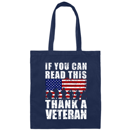 If You Can Read This, Thank A Veteran, Vegetable Lover Gift Canvas Tote Bag