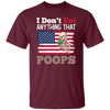 I Don't Eat Anything That Poops, American Flag, Funny Vegan Unisex T-Shirt