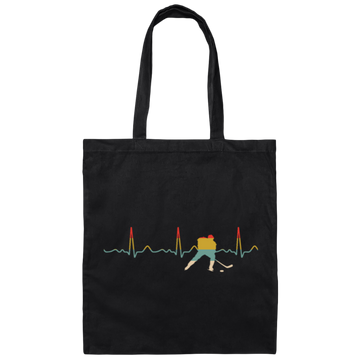 Ice Hockey Heartbeat, Ice Hockey Gift, Love Ice Hockey, Hockey Sport Lover Canvas Tote Bag