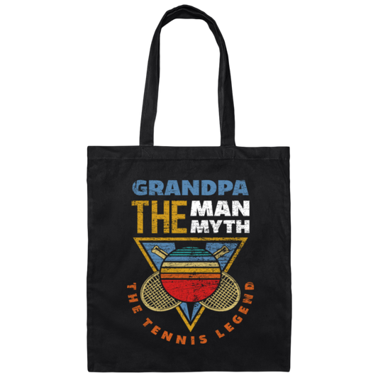 Tennis Grandfather Gift, Funny Tennis Saying Canvas Tote Bag