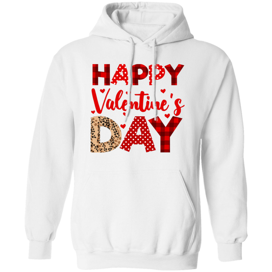 Happy Valentine's Day, Cute Valentine, Leopard Pattern, Valentine's Day, Trendy Valentine Pullover Hoodie